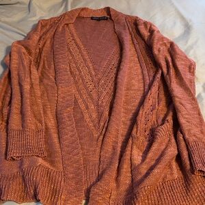 Elegant Rust Cardigan Sweater